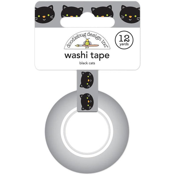 Doodlebug Washi Tape 15mmX12yd Black Cats, Candy Carnival
