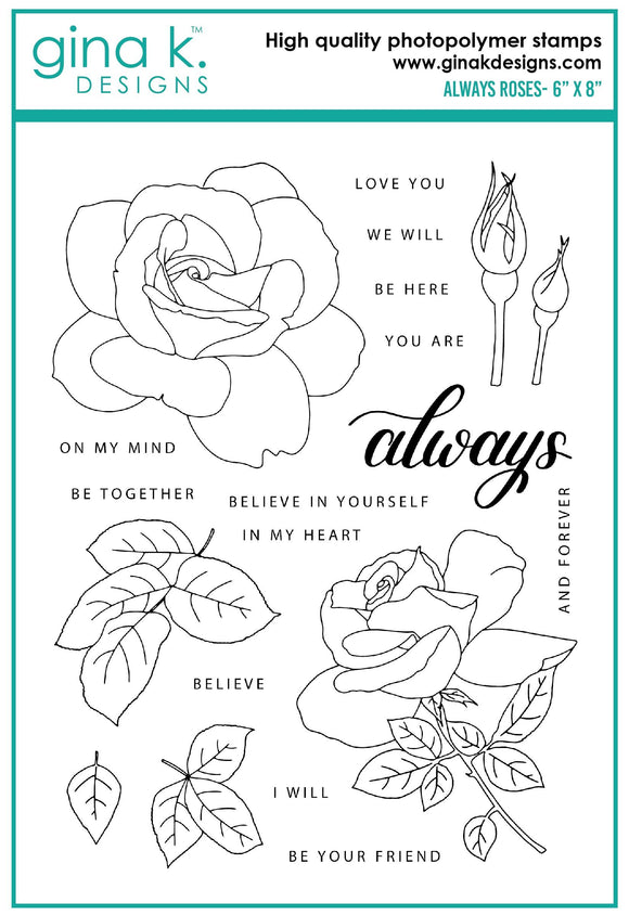 Gina K Designs ALWAYS ROSES Clear Stamps