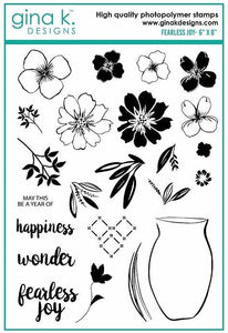 Gina K. Designs "FEARLESS JOY" Clear Stamp Set