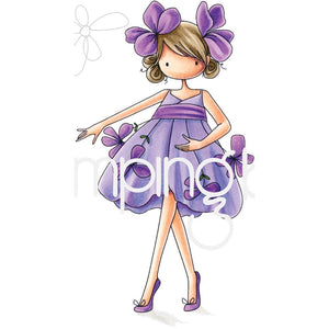 Stamping Bella Cling Stamps- Tiny Townie Garden Girl Violet