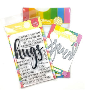 Waffle Flower OVERSIZED HUGS Clear Stamp and Die Combo WFC321