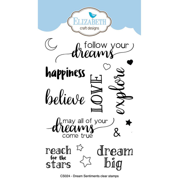 Elizabeth Craft Designs Dream Sentiments Clear Stamps - Clear Stamps