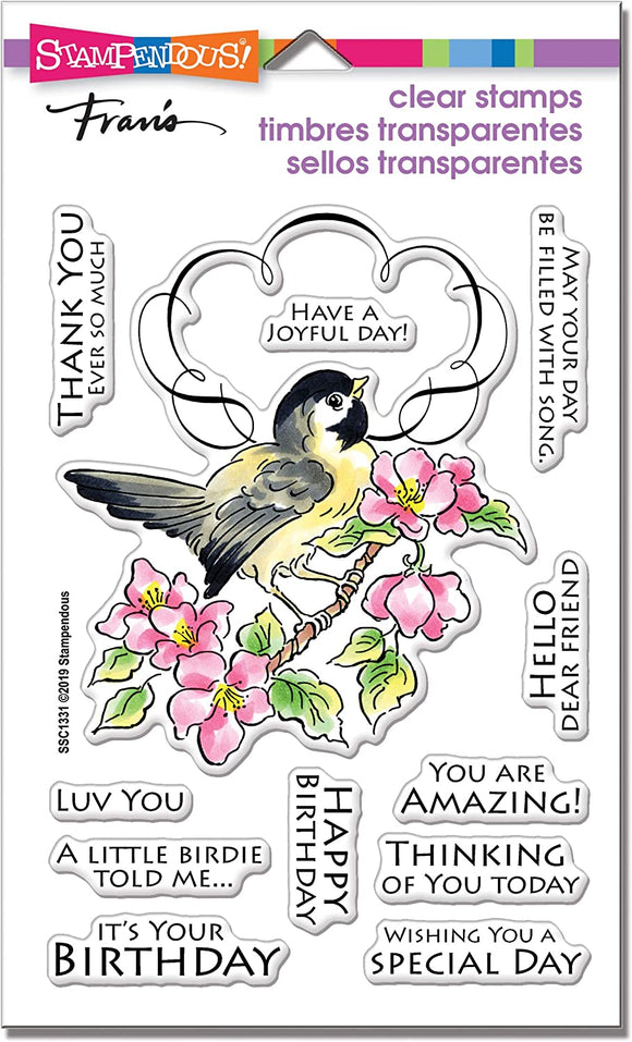 Stampendous SSC1331 Bird Frame Clear Set Rubber Stamps