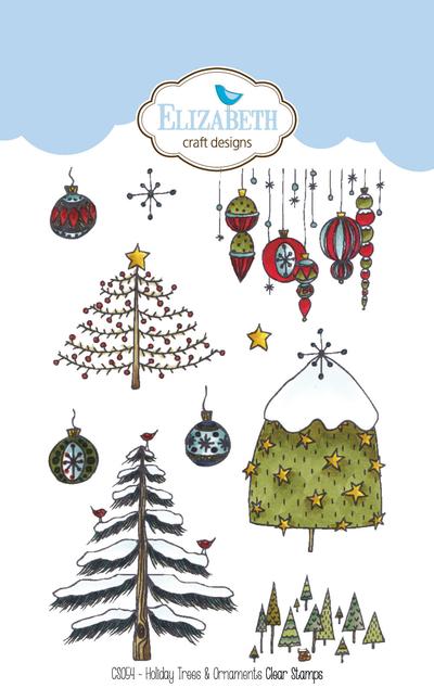 Elizabeth Craft Designs Holiday Trees & Ornaments - Clear Stamps