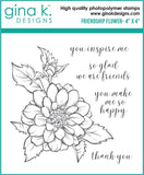 Gina K Design Clear Mini Stamps- Friendship Flower