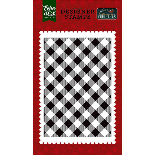 Echo Park Paper Holiday Buffalo Plaid A2 Background Stamp
