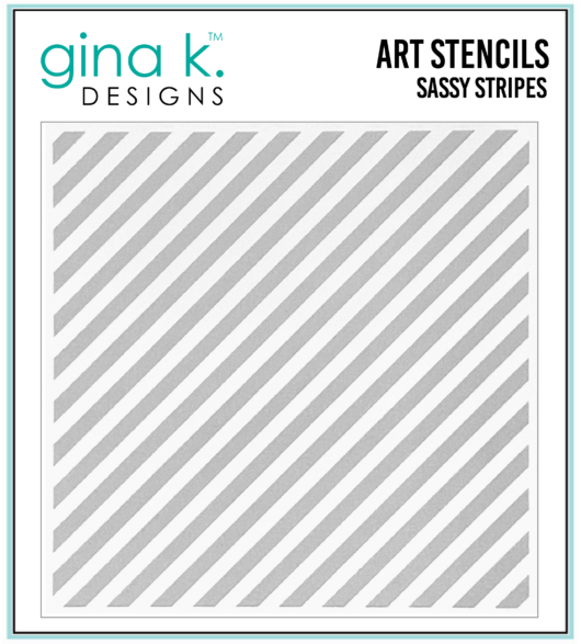 Gina K Design Art Stencil- Sassy Stripes Design