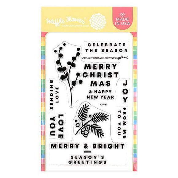 Waffle Flower Crafts - Clear Photopolymer Stamps - Spotlight Holiday Elements