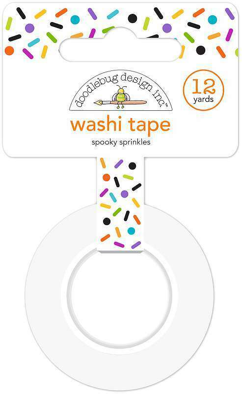 Doodlebug Washi Tape 15mmX12yd Spooky Sprinkles, Candy Carnival