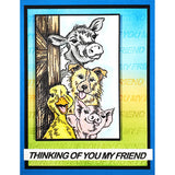 Stampendous Retired Cling Rubber Stamp: Funny Farm